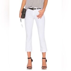 L’AGENCE White Charlotte Mid Rise Crop Flare Jeans on Blanc